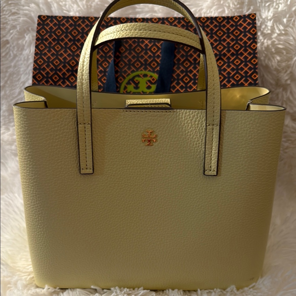 Tory Burch Yellow Structured Tote Bag